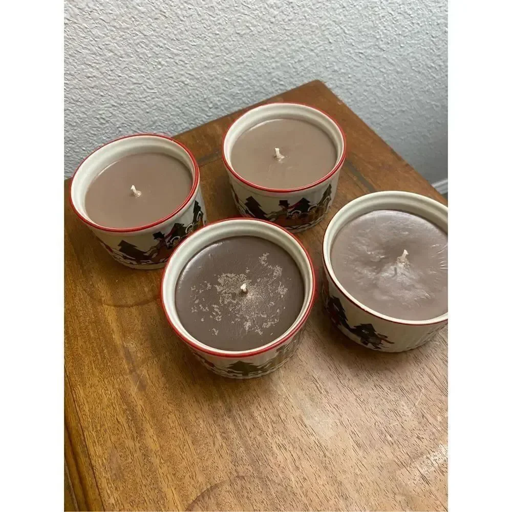 Set of 4 Soufflé Cup Gingerbread Candle